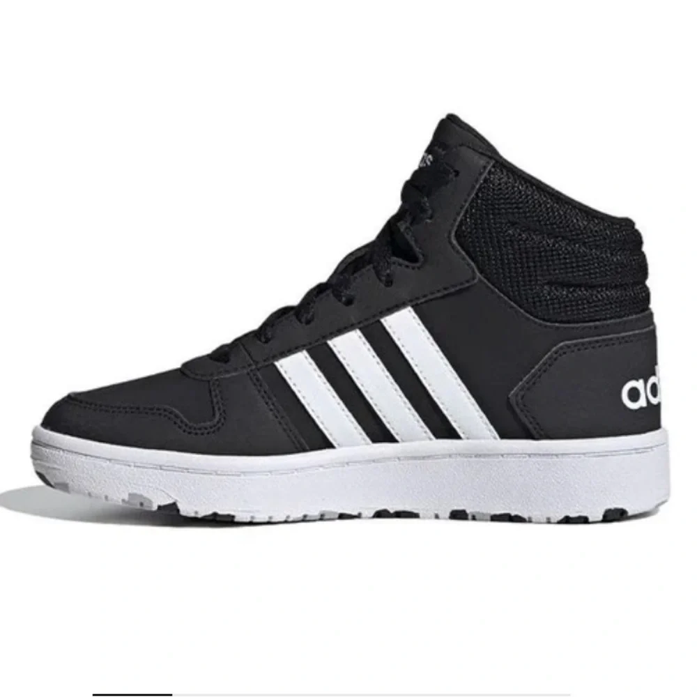 adidas Hoops 2.0 Mid 'Black White Grey' FY6468 big kids